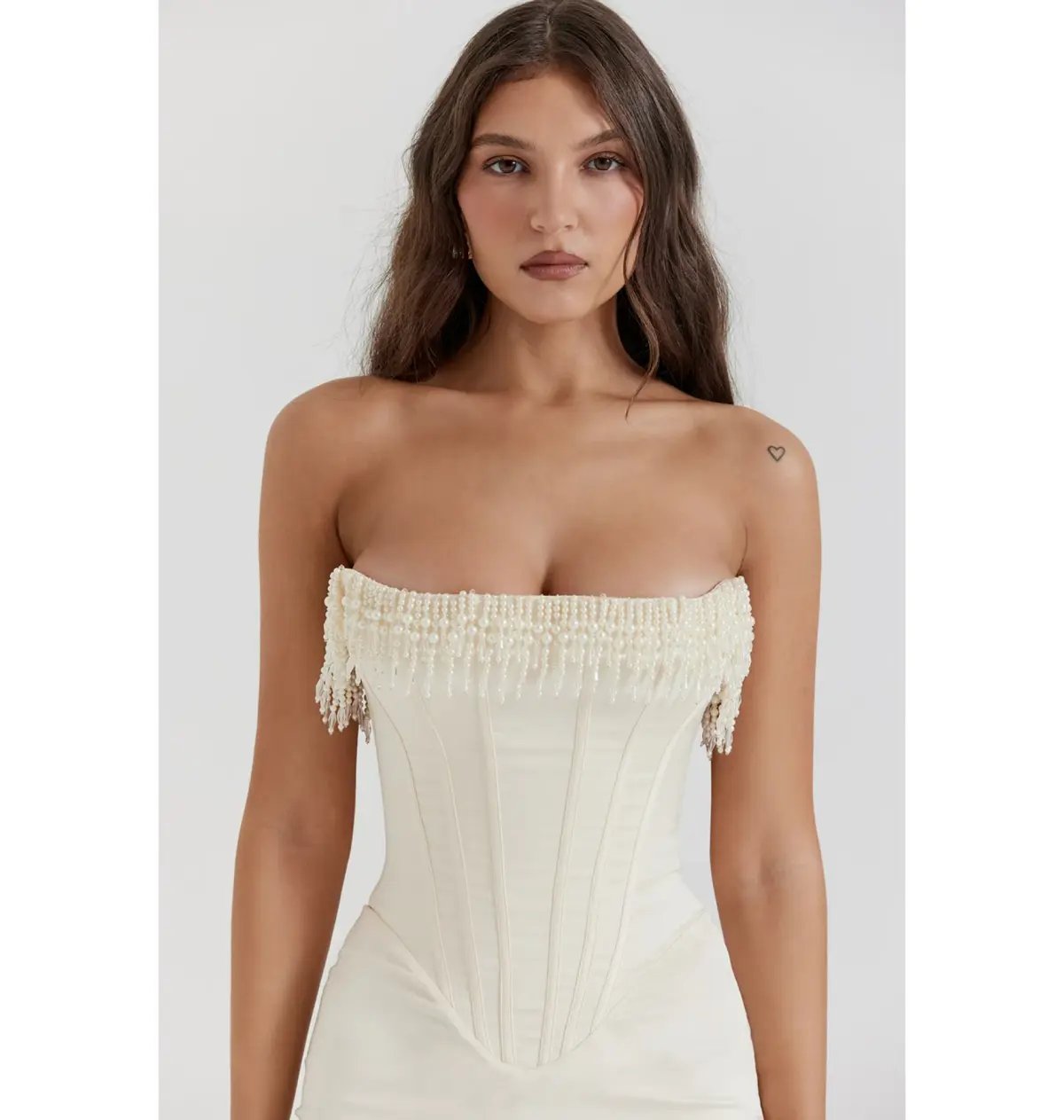 House of CB Nalitta Embellished Strapless Dress Vintage Cream Size Small / AU 8 photo 3