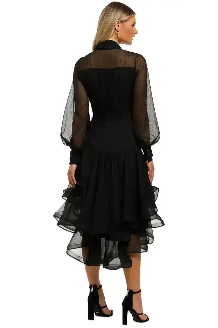 Elliatt Cuba Midi Dress in Black Size 10 photo 3