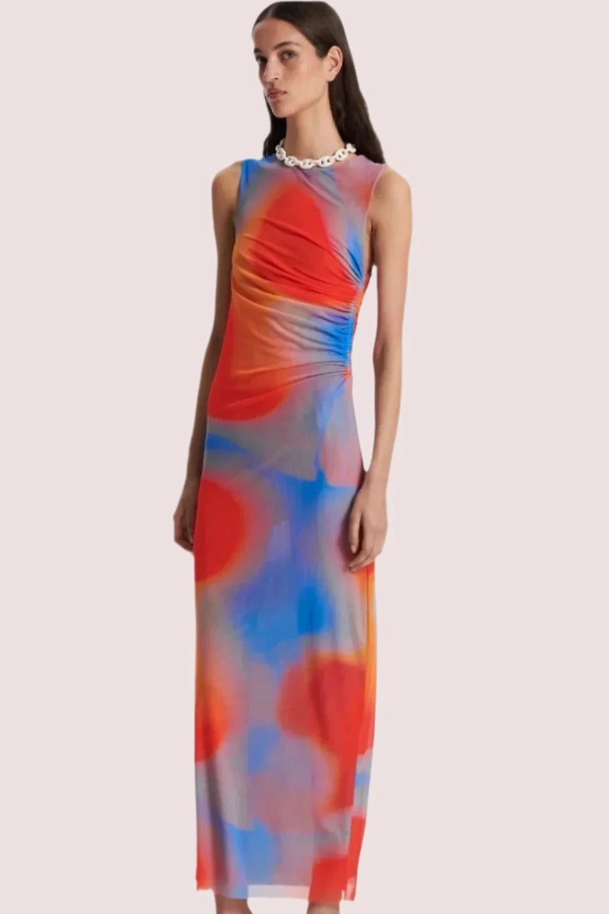Scanlan Theodore Watercolour Dress Blue/Red photo 4
