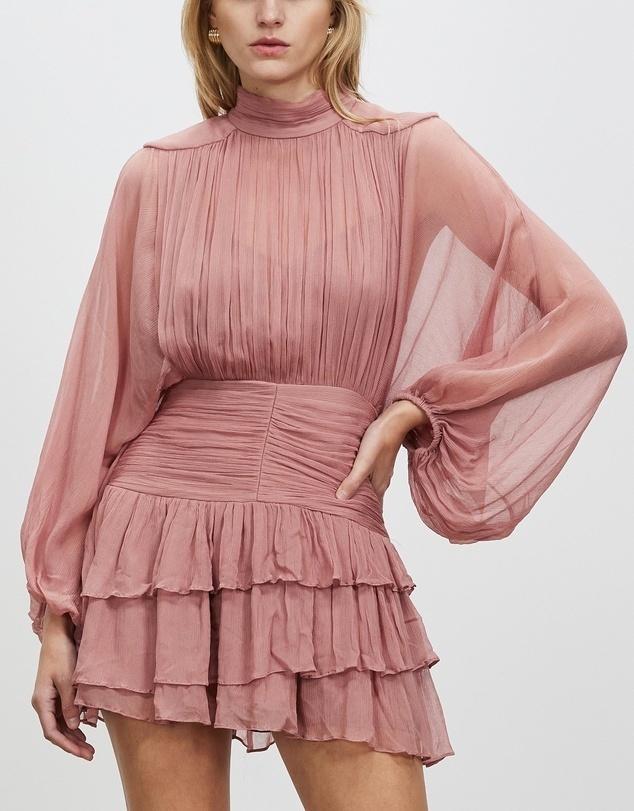 Shona Joy Olympia Long Sleeve Mini Dress Pink Size 8 photo 3