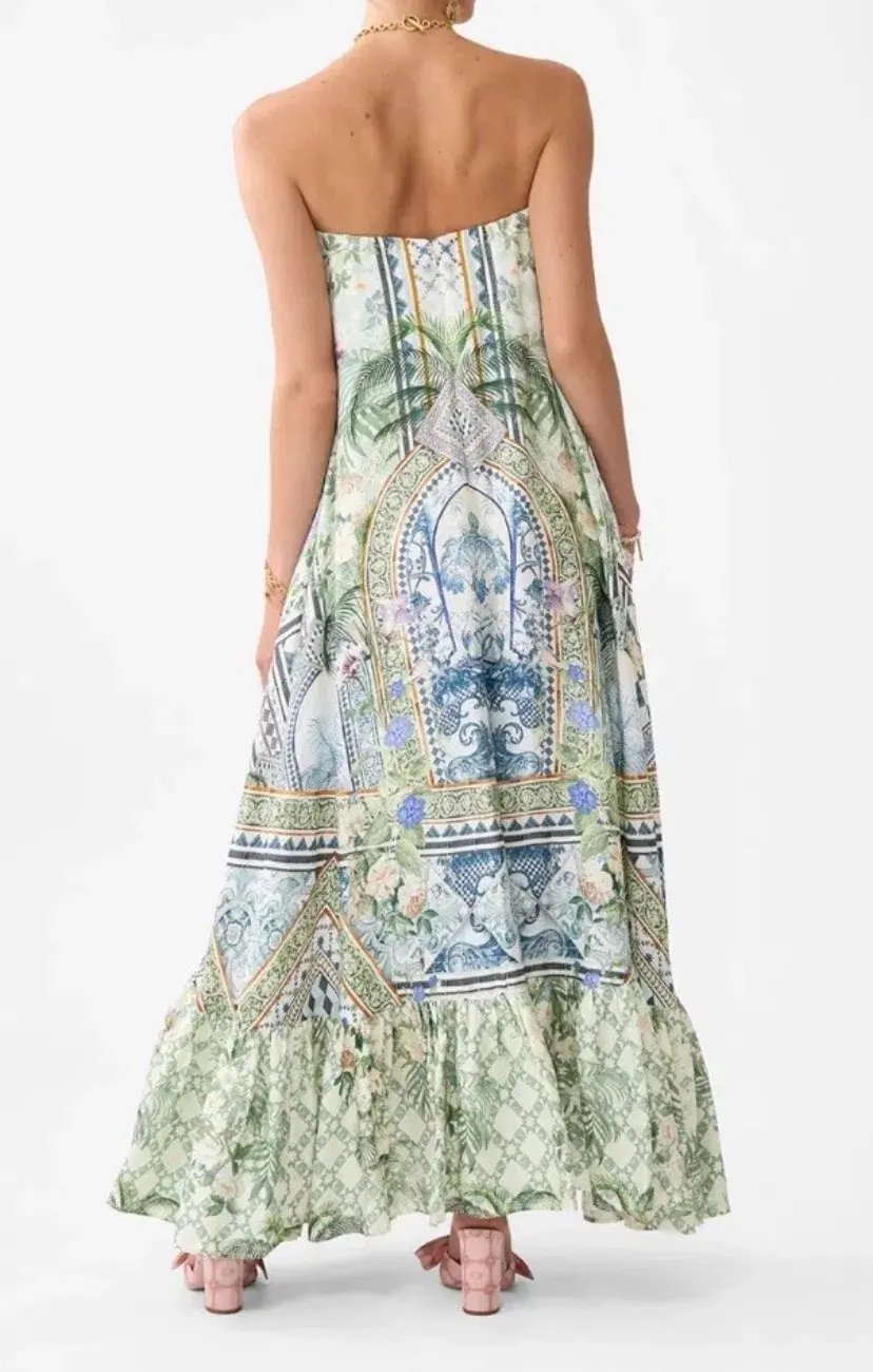 Camilla Strapless Maxi Ruffle Hem Jardim Party Size S/ AU 10 photo 3