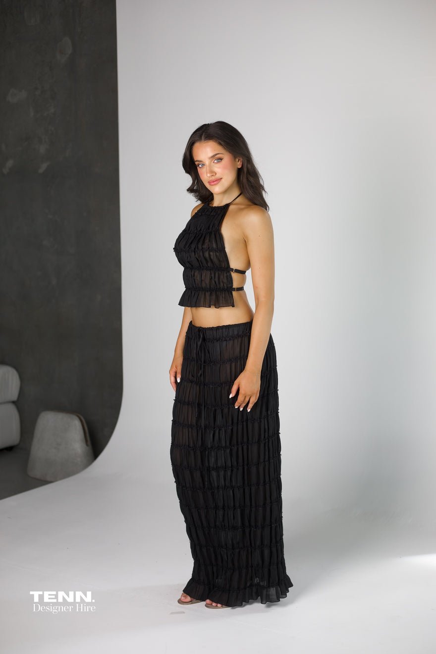 Arcina Ori Juliette Halter top & Maxi Skirt - Black photo 2