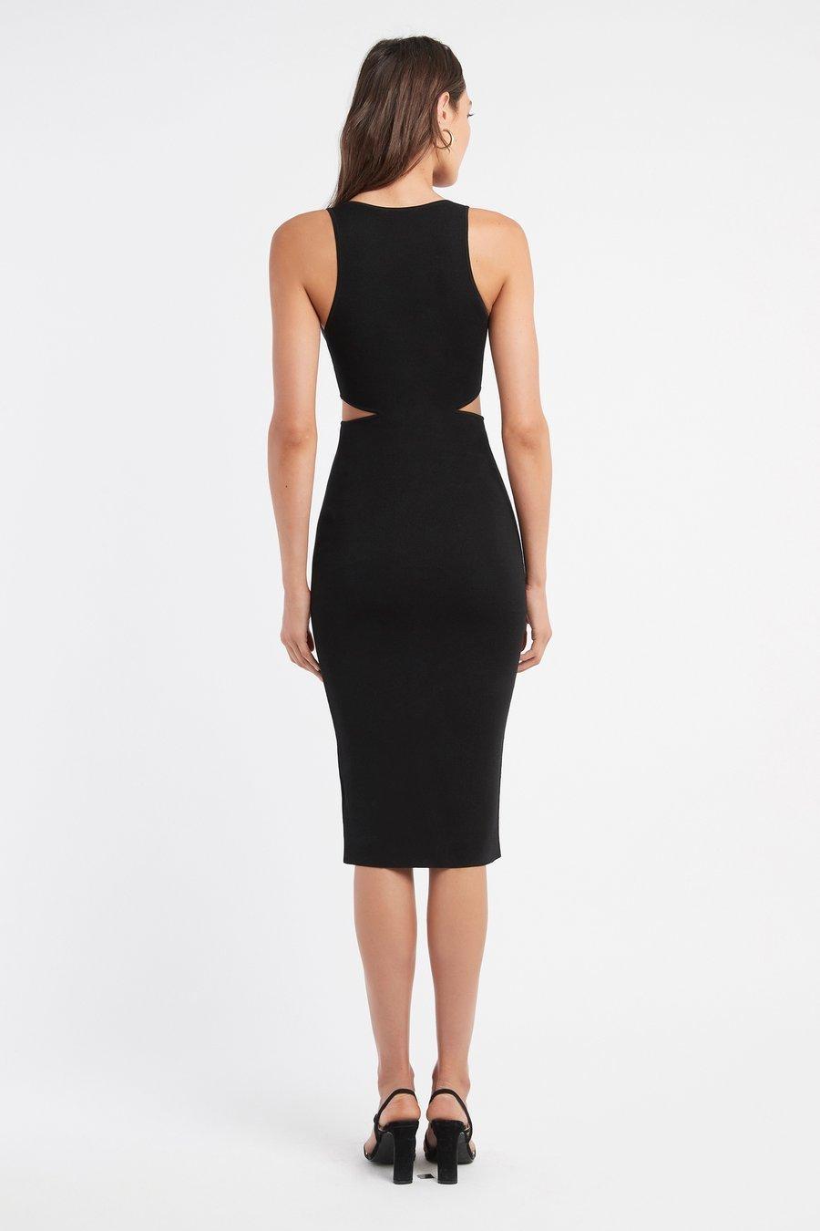 Kookai Malone Cut Out Midi Dress Black Size 10 photo 3