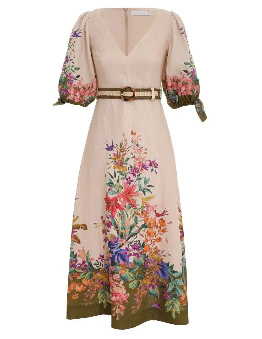 Zimmermann Tropicana Tie Sleeve Midi Dress Size 12 photo 3