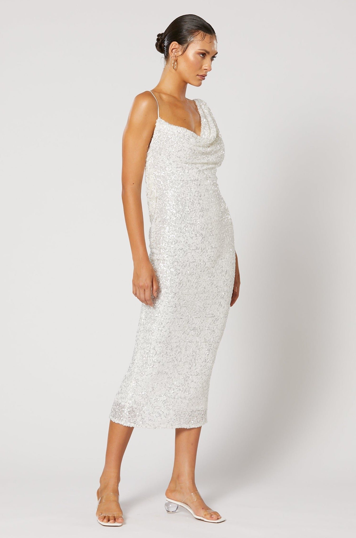 WINONA SPRITZ MIDI DRESS - WHITE photo 2