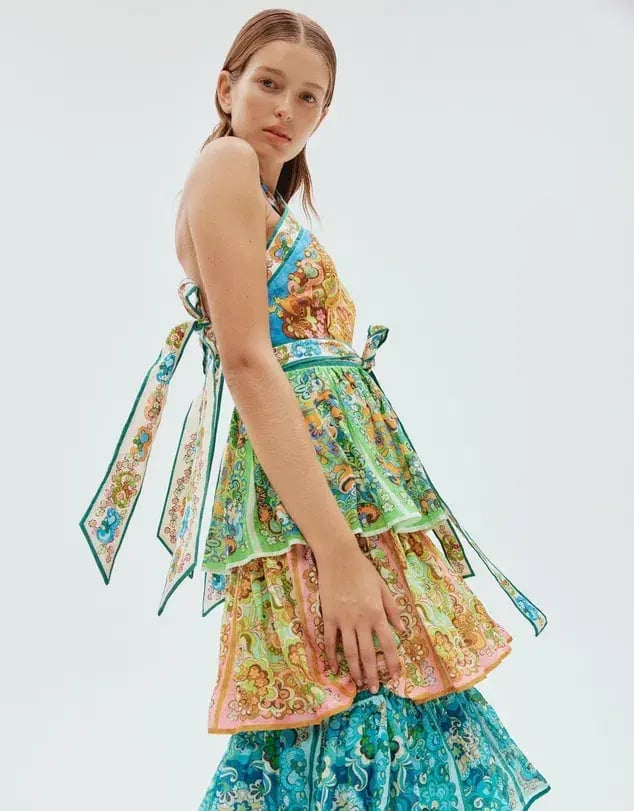 Alemais Dreamer Halter Tier Midi Dress Multi Size 10 photo 4