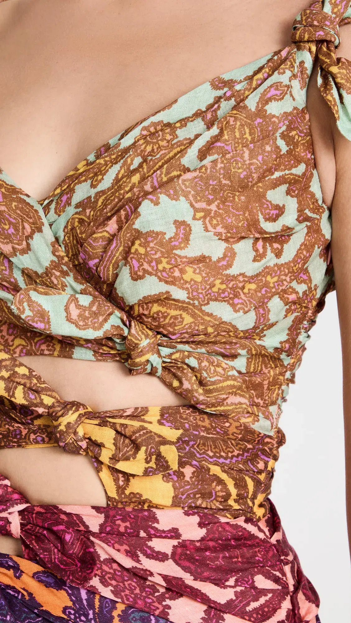 Zimmermann Tiggy Bow Midi Dress Spliced Paisley Size 4 / Au 16 photo 2