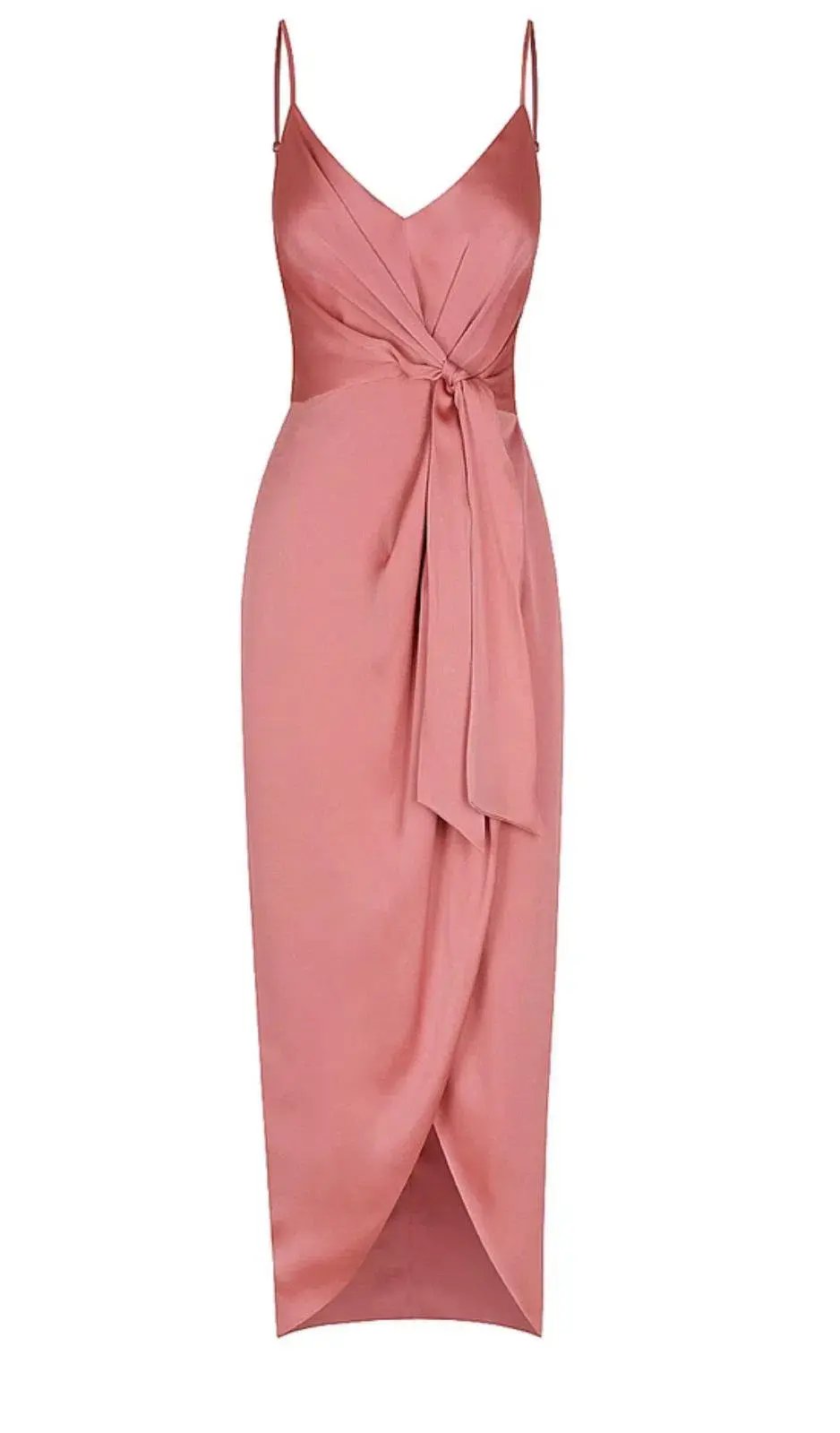 Shona Joy Luxe Tie Front Cocktail Dress Pink - Size 12 photo 5