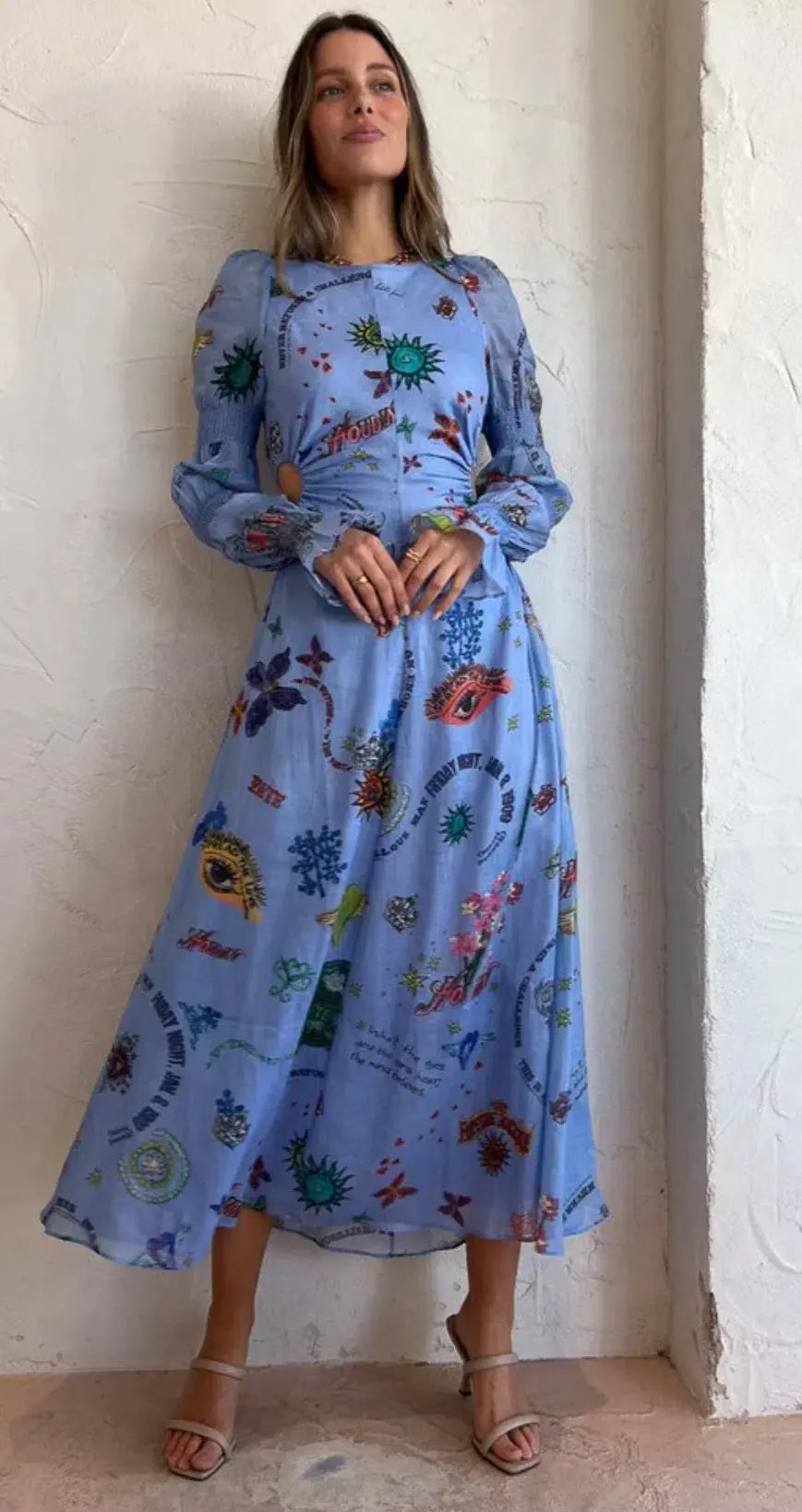 Kate Ford  Caracus Cut Out Gown Print photo 3