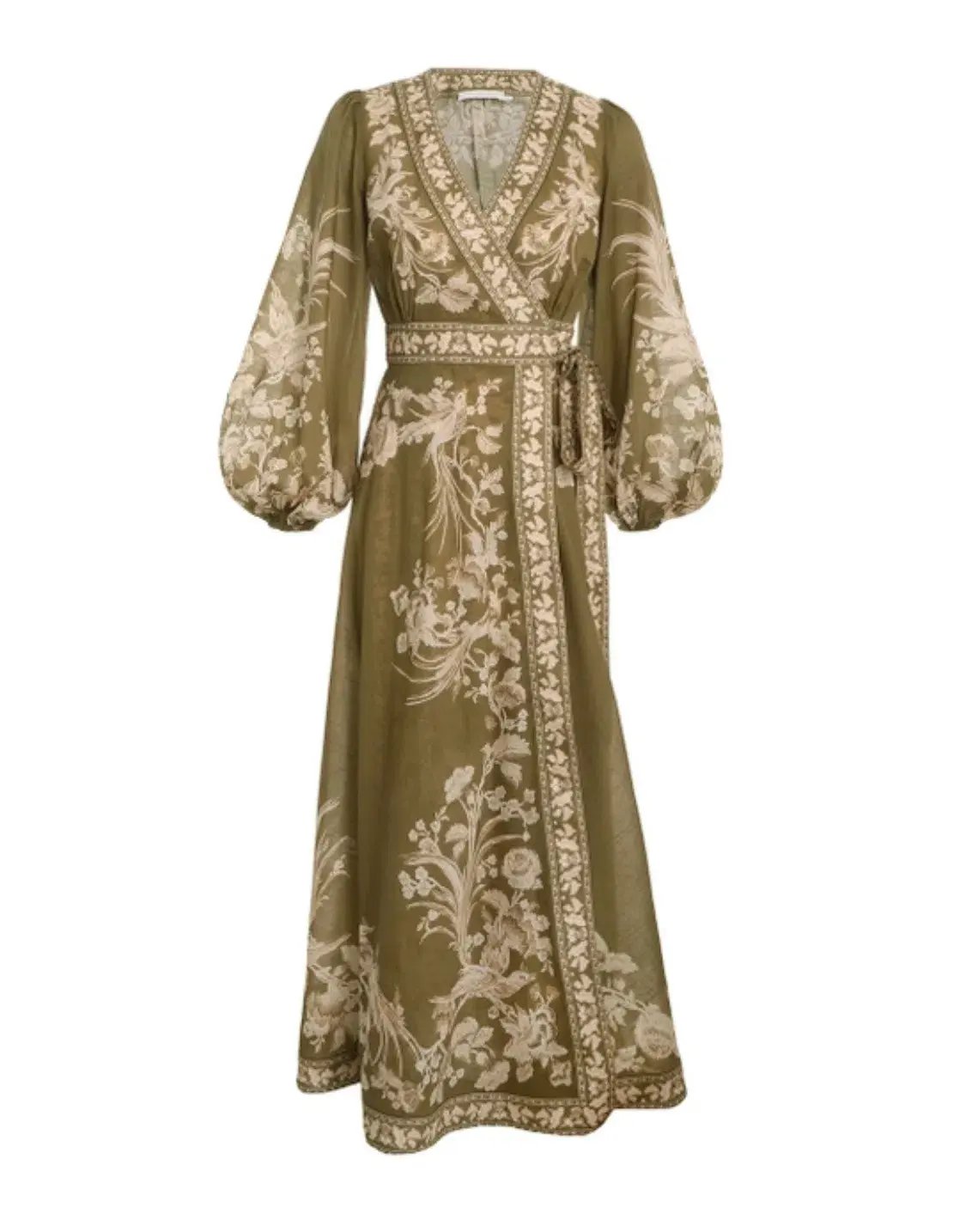 Zimmermann Anneke Wrap Midi Dress Green Size 12 photo 3