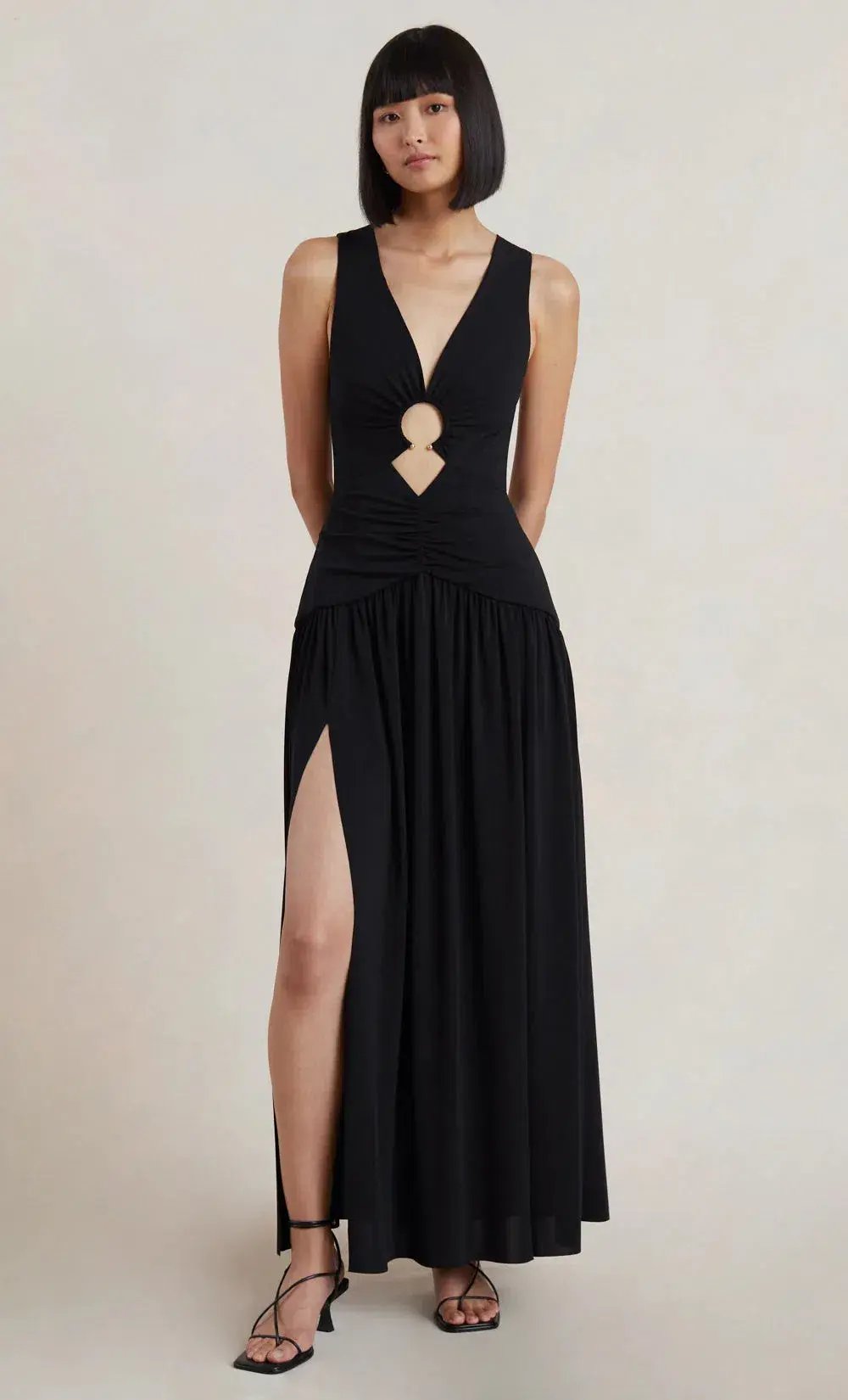 Bec & Bridge Lindsey V Maxi Dress Black Size 8 photo 6