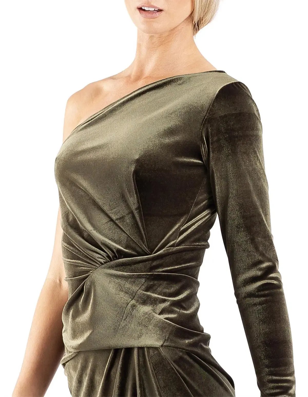 One Fell Swoop Leticia One Shoulder Midi Dress Green Size 10 photo 2