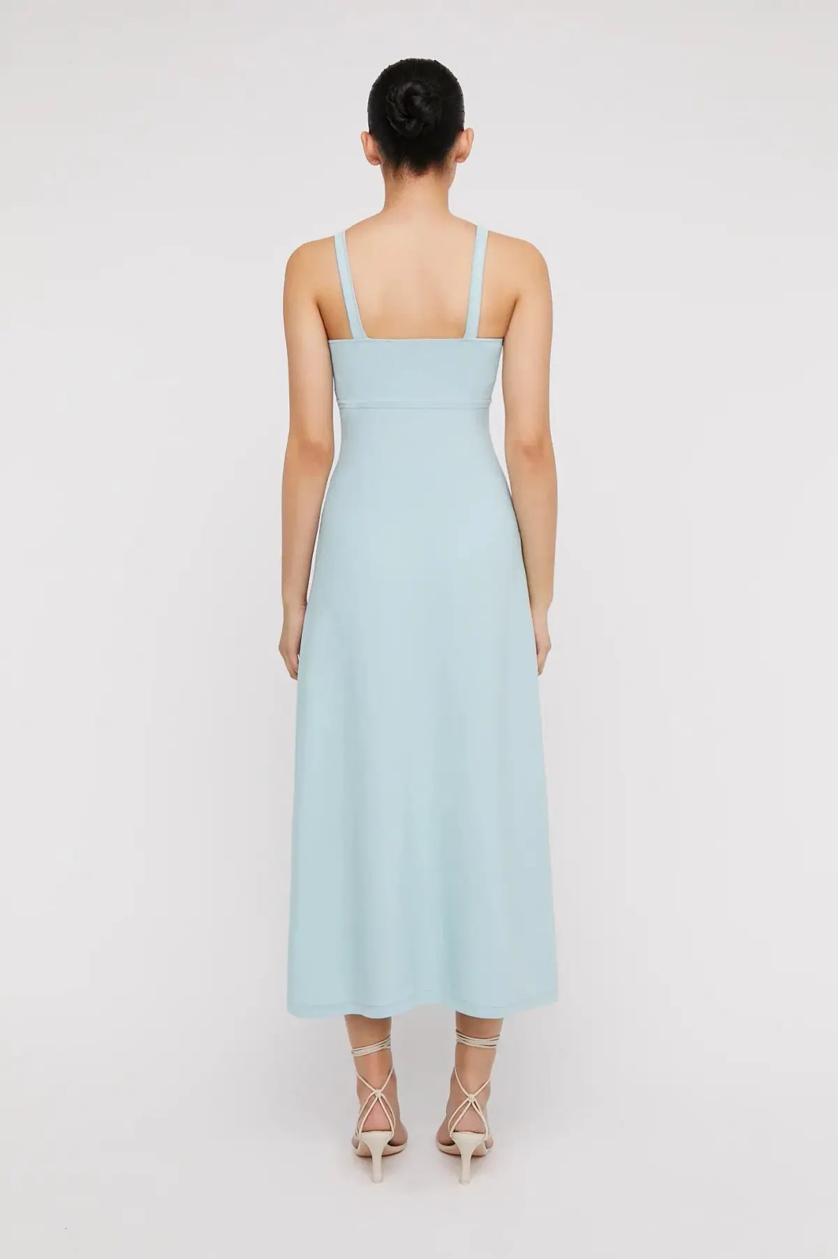 Scanlan Theodore Crepe Knit Square Neck Dress Blue Size M/ AU 10 photo 3