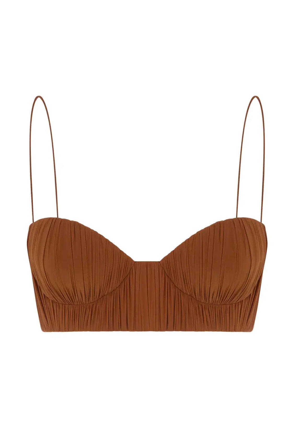 Alex Perry Hartley Ruched Maxi Skirt and Preston Bralette Set Brown Size 8 photo 3