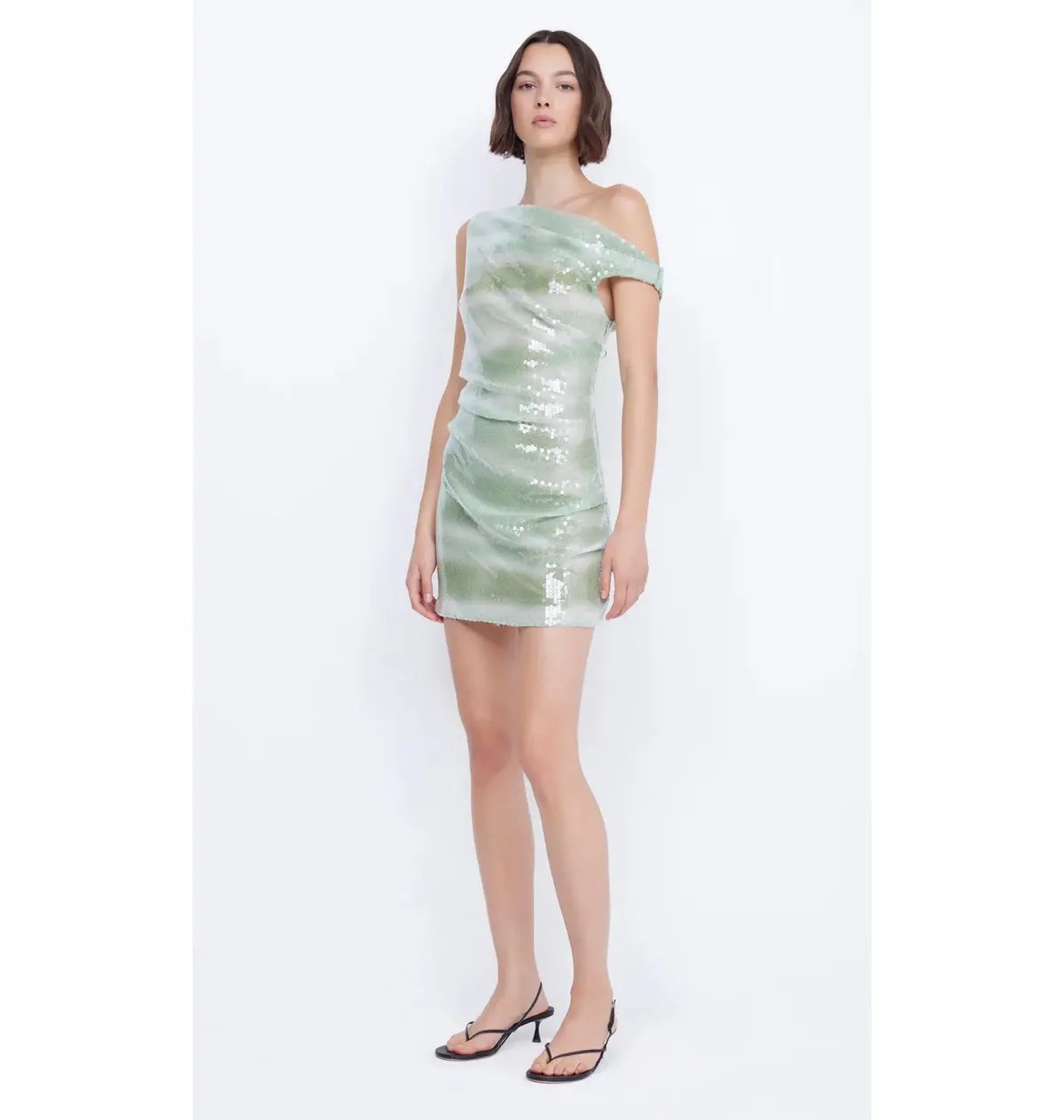Bec & Bridge Brydie Asym Mini Dress Mint Ombre Size AU 8 photo 4