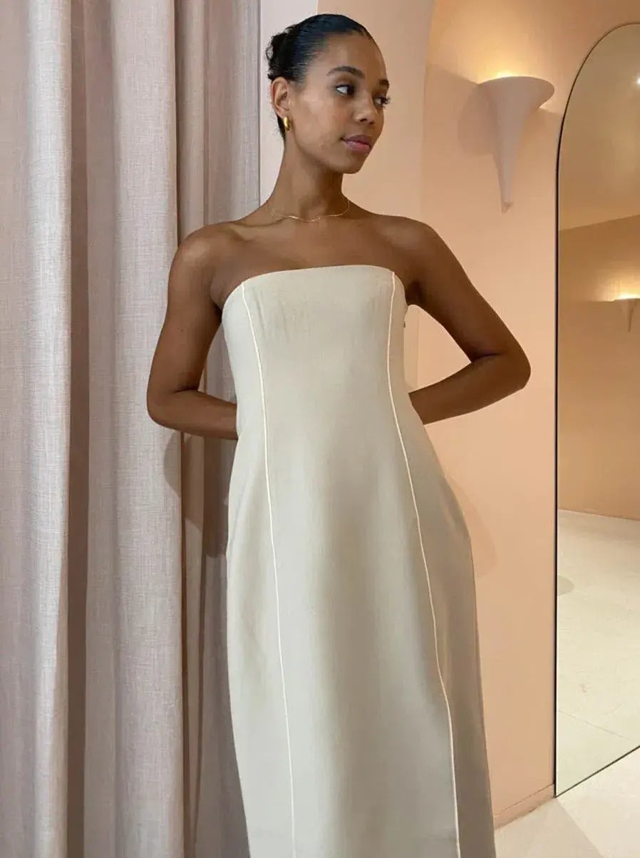 Sir The Label Monte Strapless Dress Tan Size 3 / AU 12 photo 2