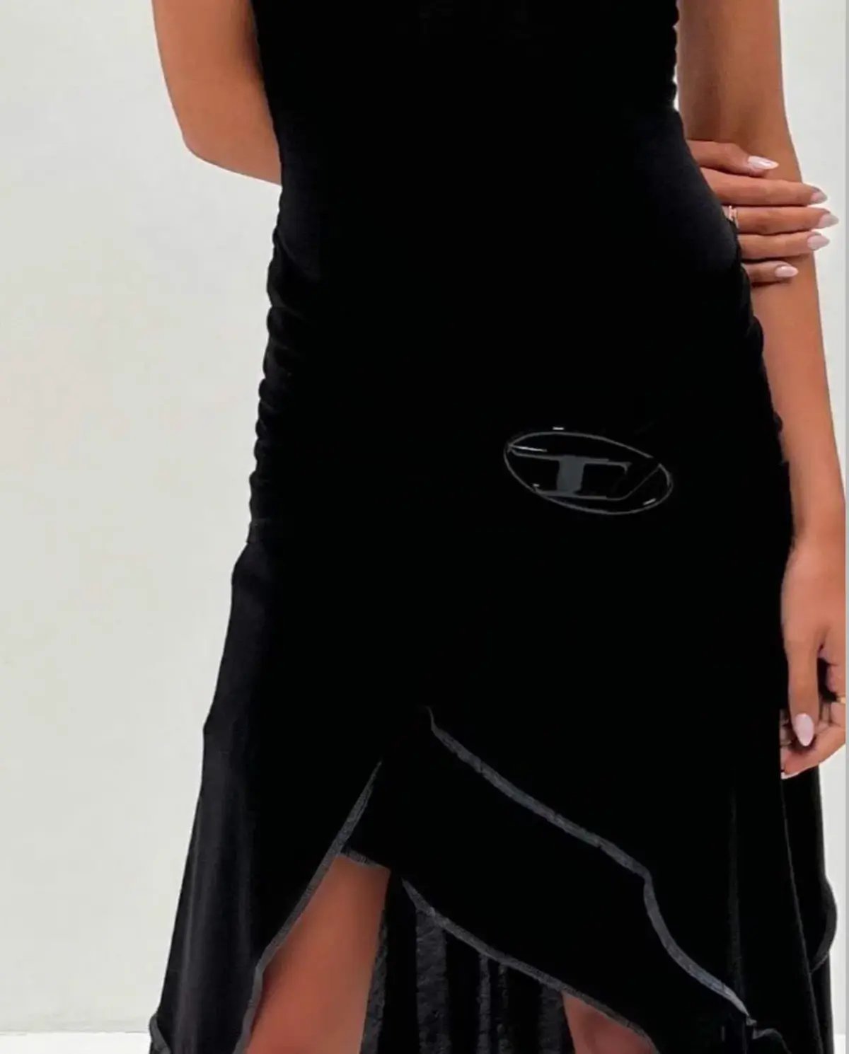 Diesel Draped Halter Neck Dress Black Size 10 photo 2