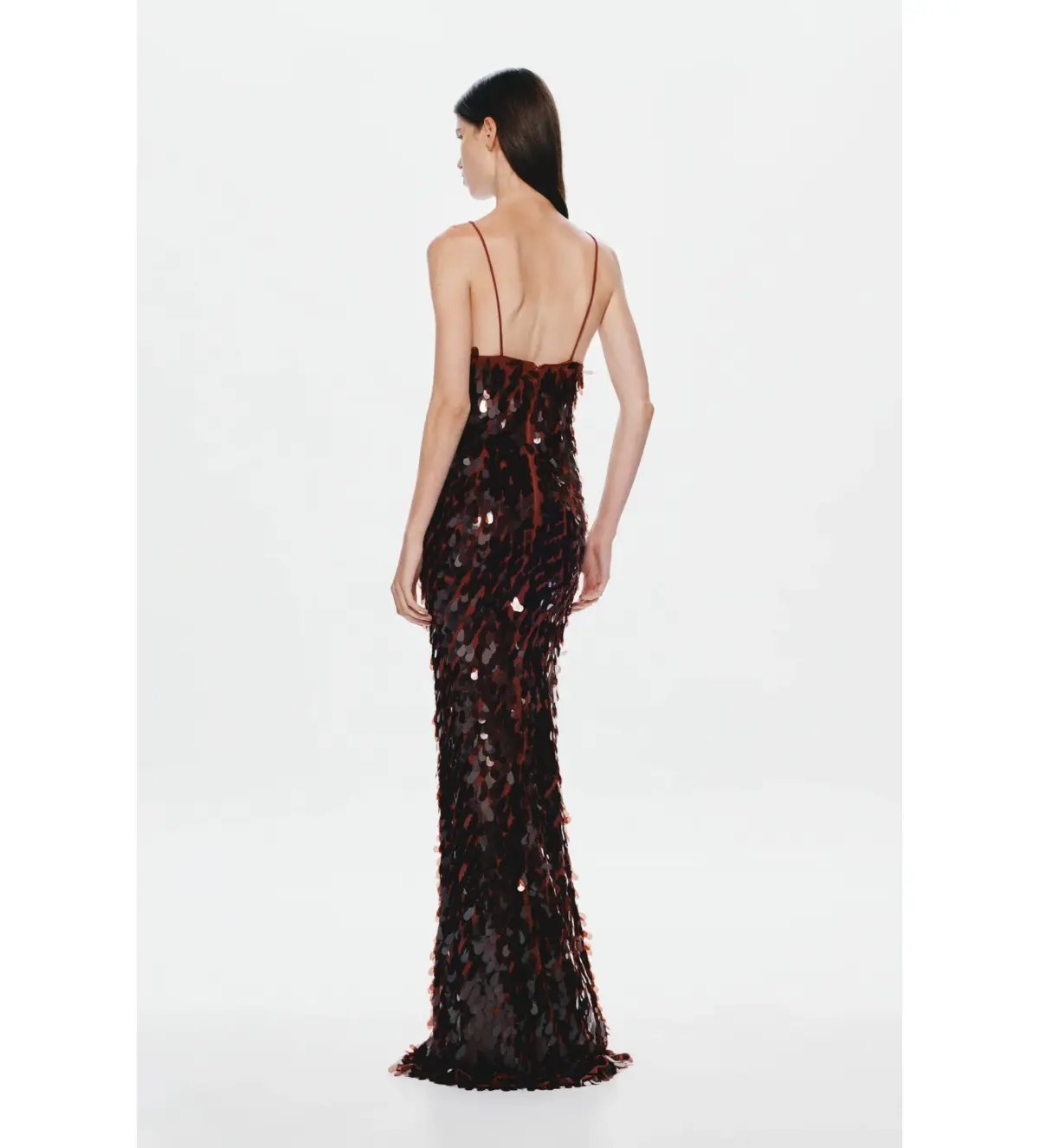 Misha Sapphire Sequin Maxi Dress Fig Size 10/M photo 2