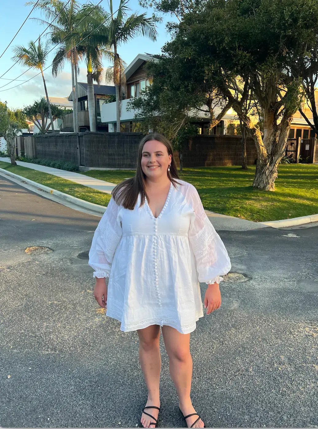 Joslin Lilian Linen Ramie Mini Smock Dress White Size 14 photo 3