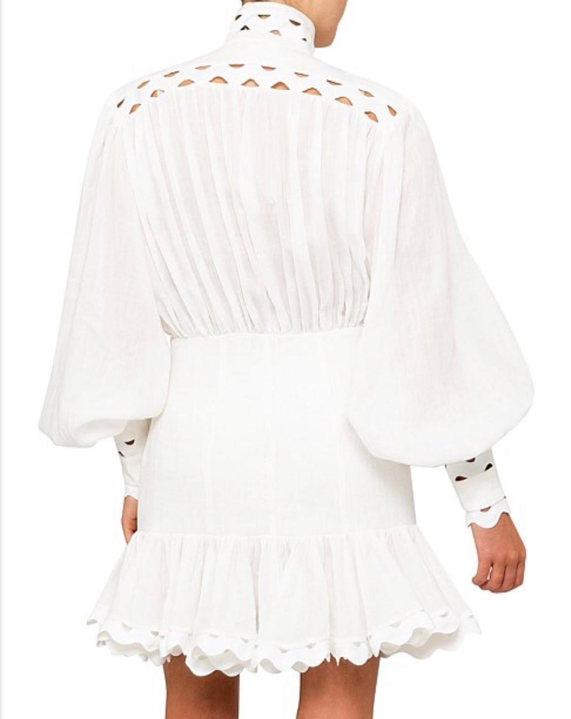 Zimmermann Ninety Six Wave Short Dress White Size 8 photo 3