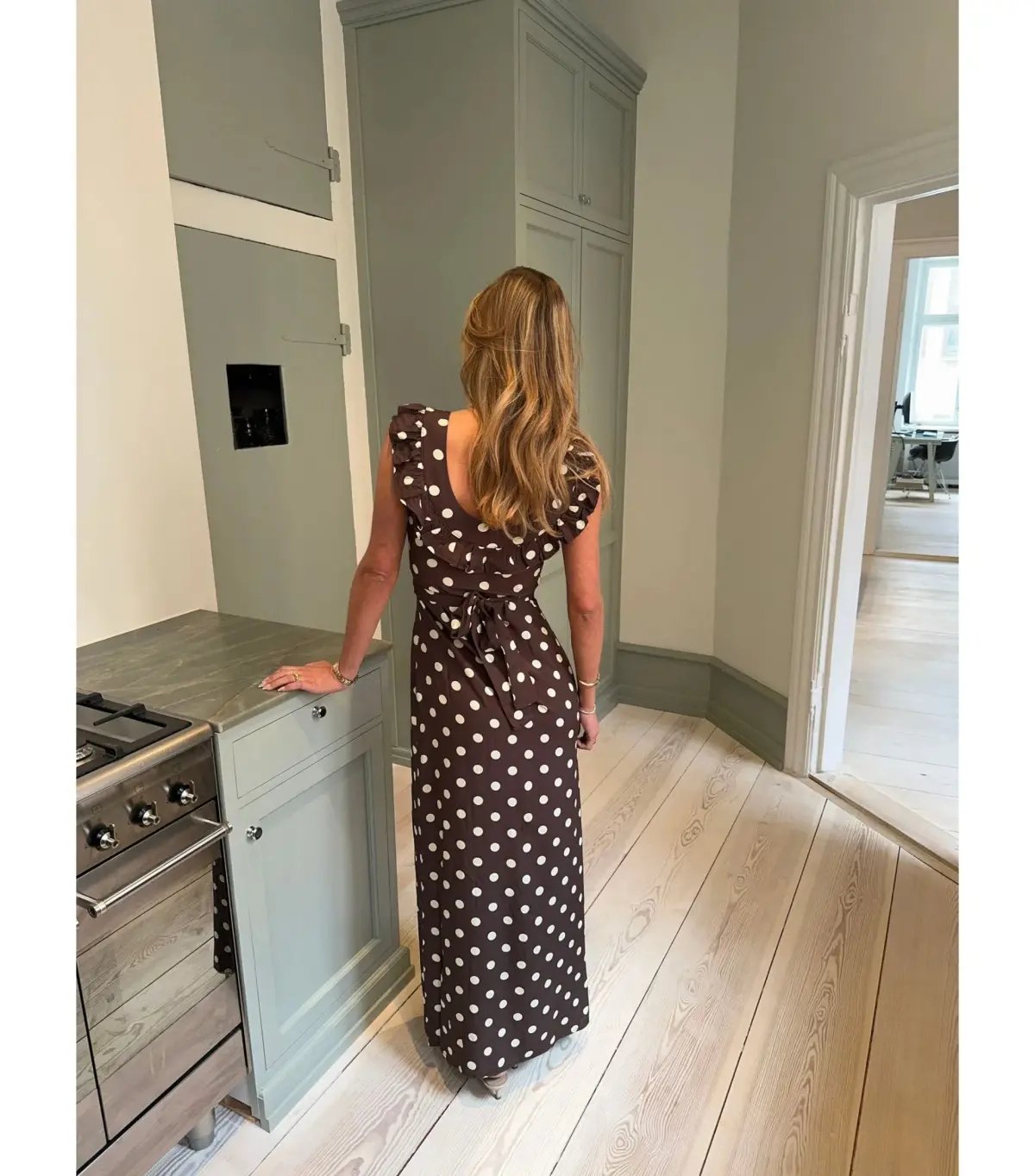 Design by Si Luna Maxi Dress Brown/White Size M / AU 10 photo 5