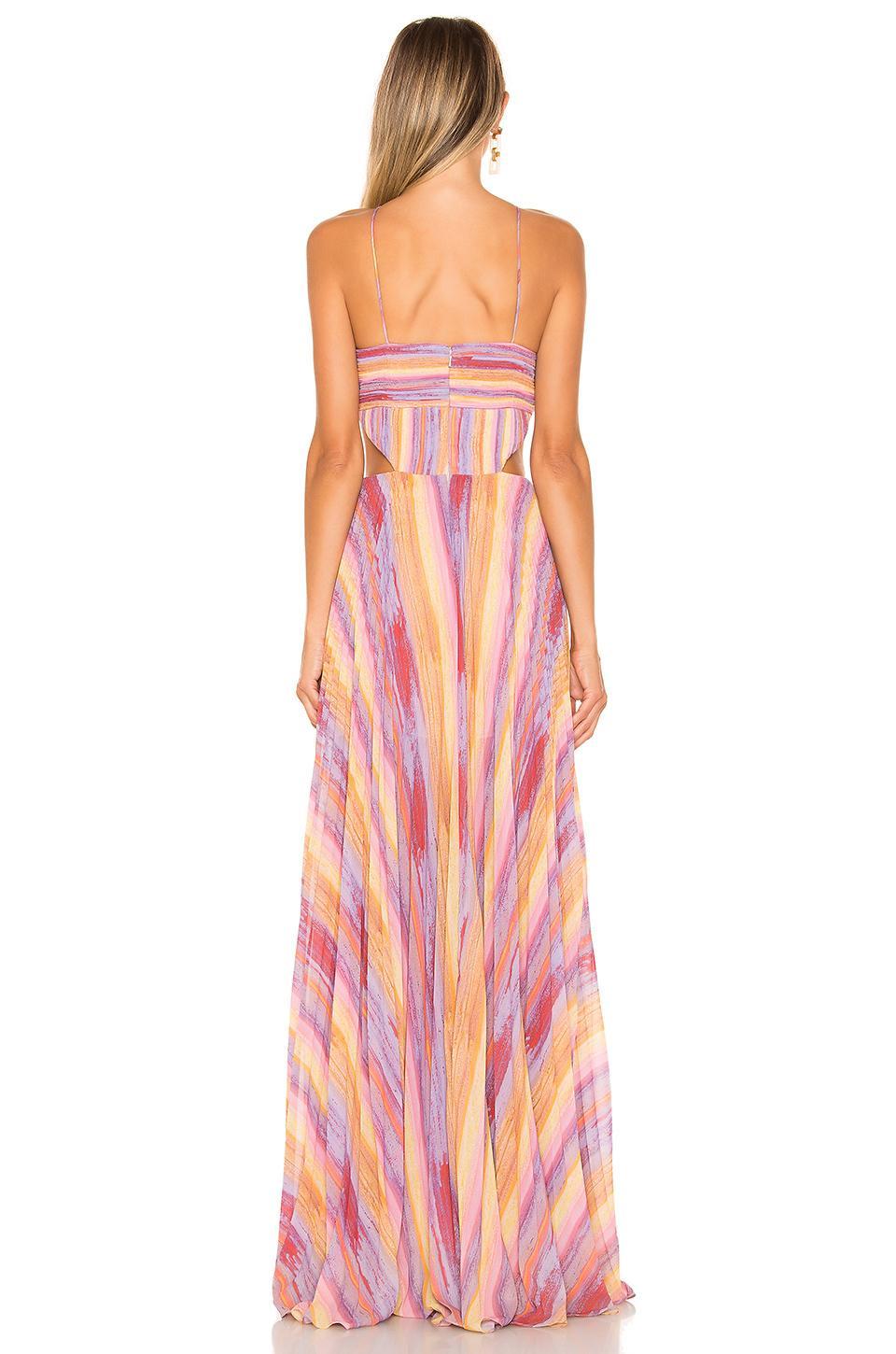 Amur Janet Halter Gown Pink Multi Size 8 photo 3