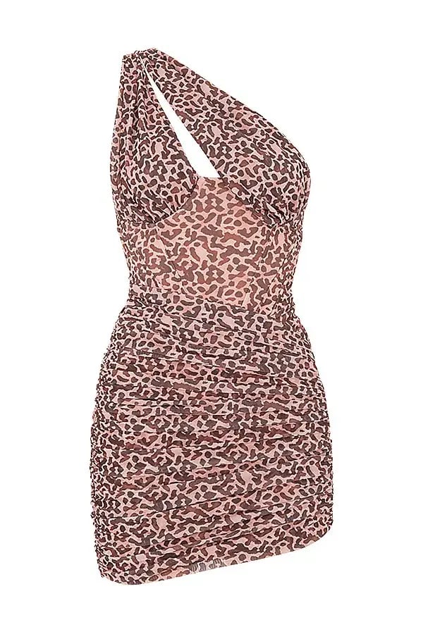 House of CB Clementine Cut Out Mini Dress Animal Print Size 8 photo 4