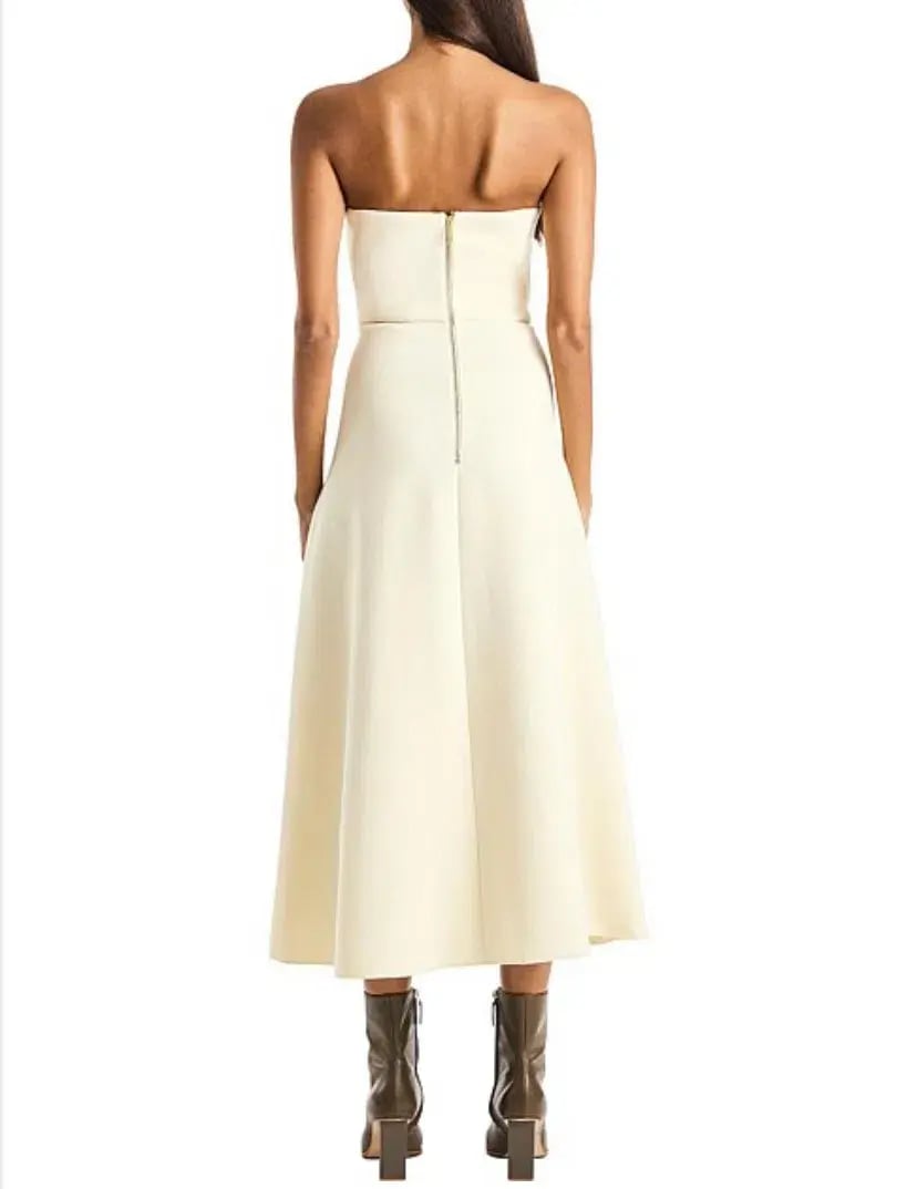 Dion Lee Pierced Crepe Concave Midi Dress Yellow Size 4 photo 2