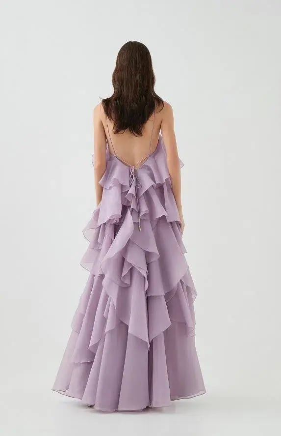Aje Pandorea Layered Maxi Dress in Lilac Size 10 photo 2
