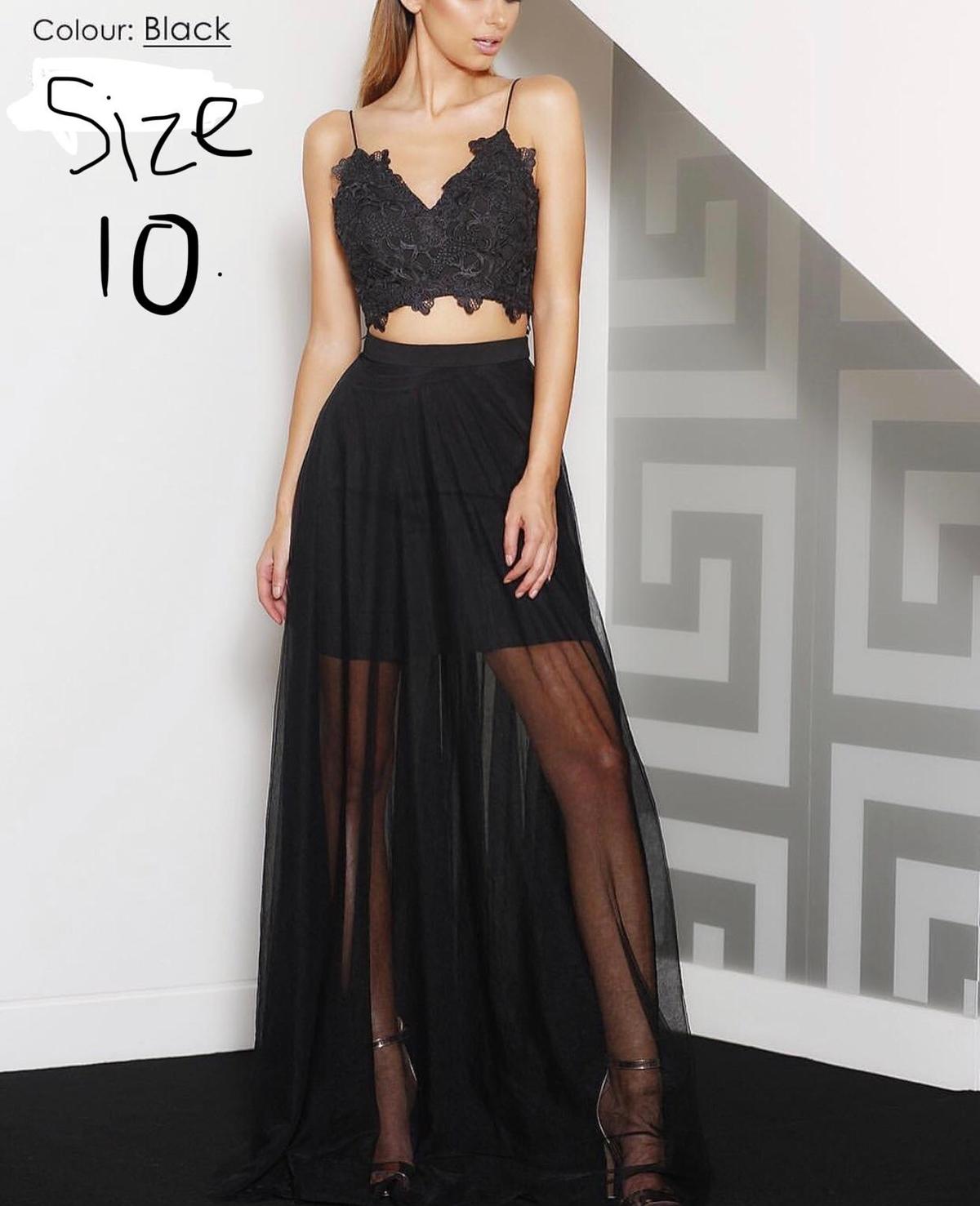 J'adore Black Dress - Top & Skirt Set Size 10 photo 2