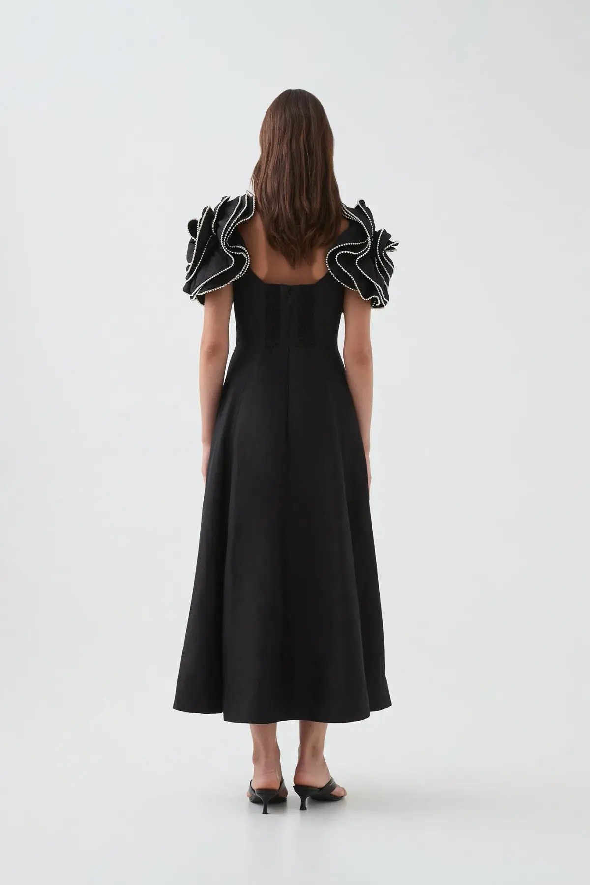 Aje Twyla Midi Dress Black Size 14 photo 3