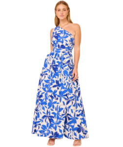 Shona Joy Bleue Asymmetrical Cut Out Maxi Dress In Ivory/Aqua photo 8