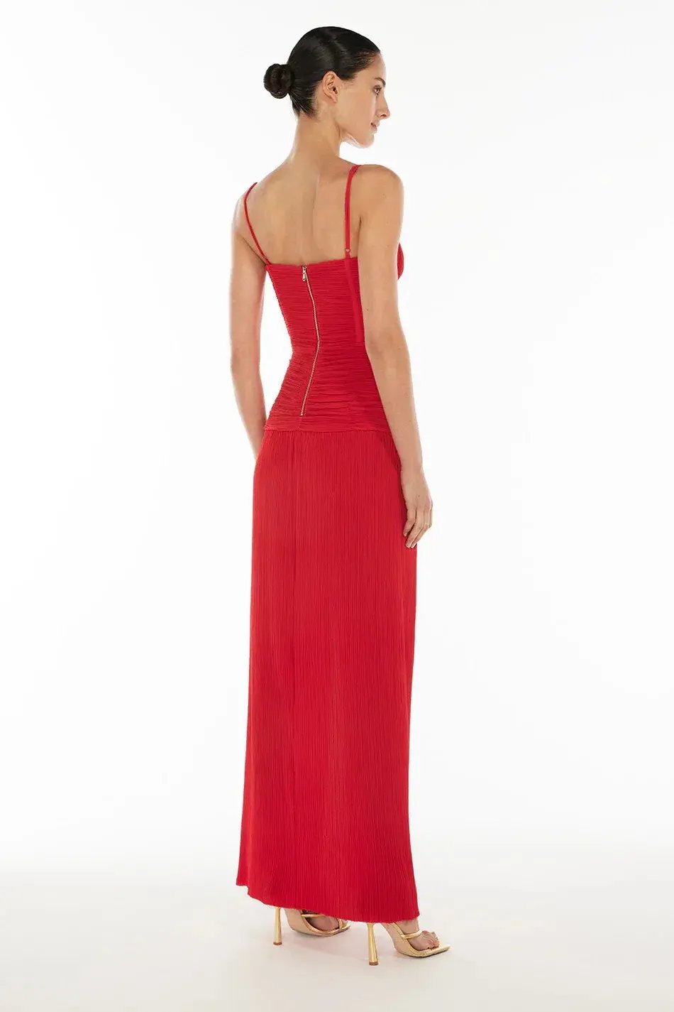 Manning Cartell Double Time Pleat Maxi / Red / Size 8 photo 5