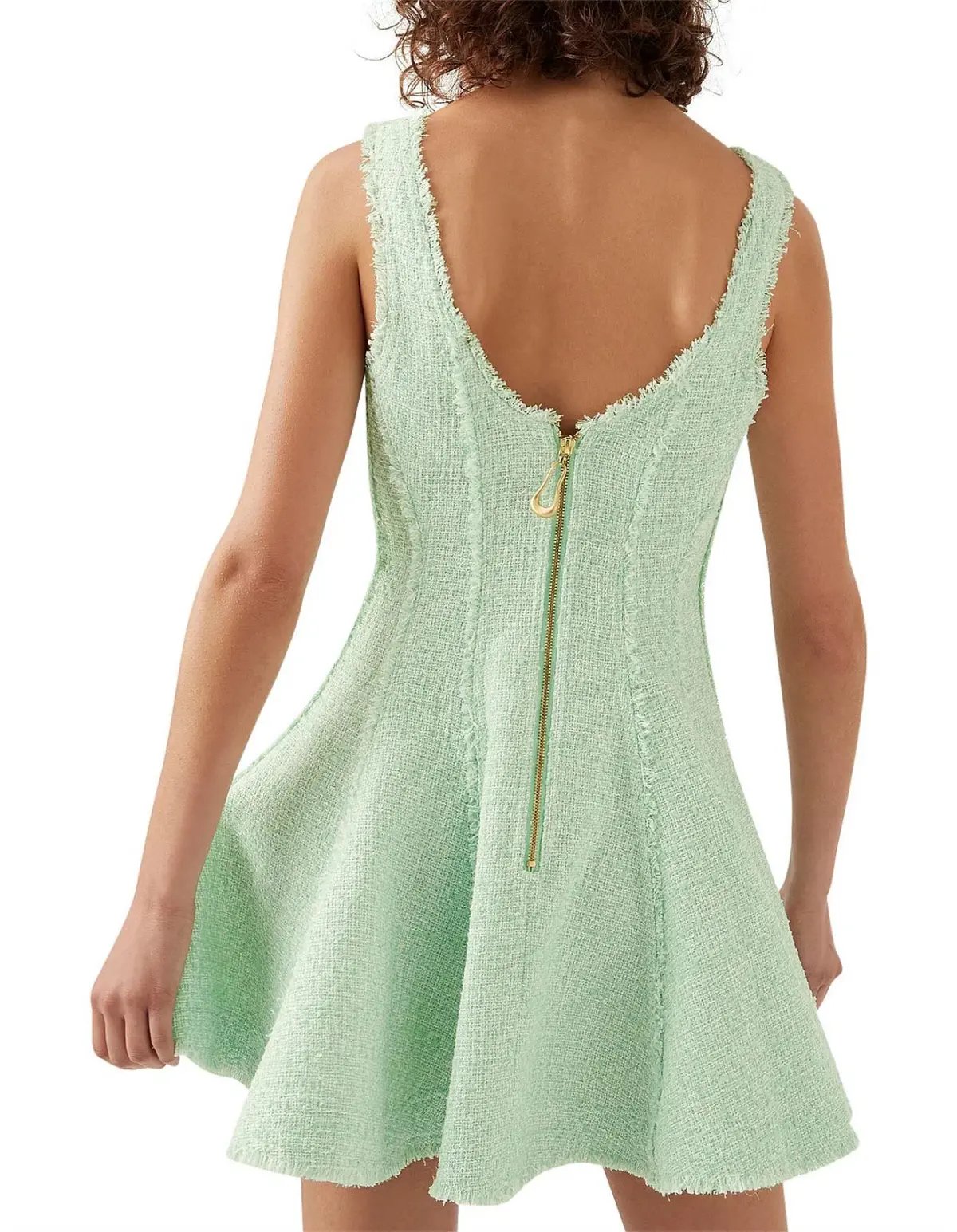 Aje Anais Boucle Mini Dress Mint Green Size 6 photo 3