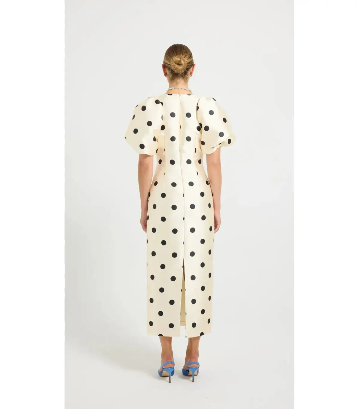 Pasduchas Dottie Sleeve Midi Dress Cream/Black Size AU 12 photo 3