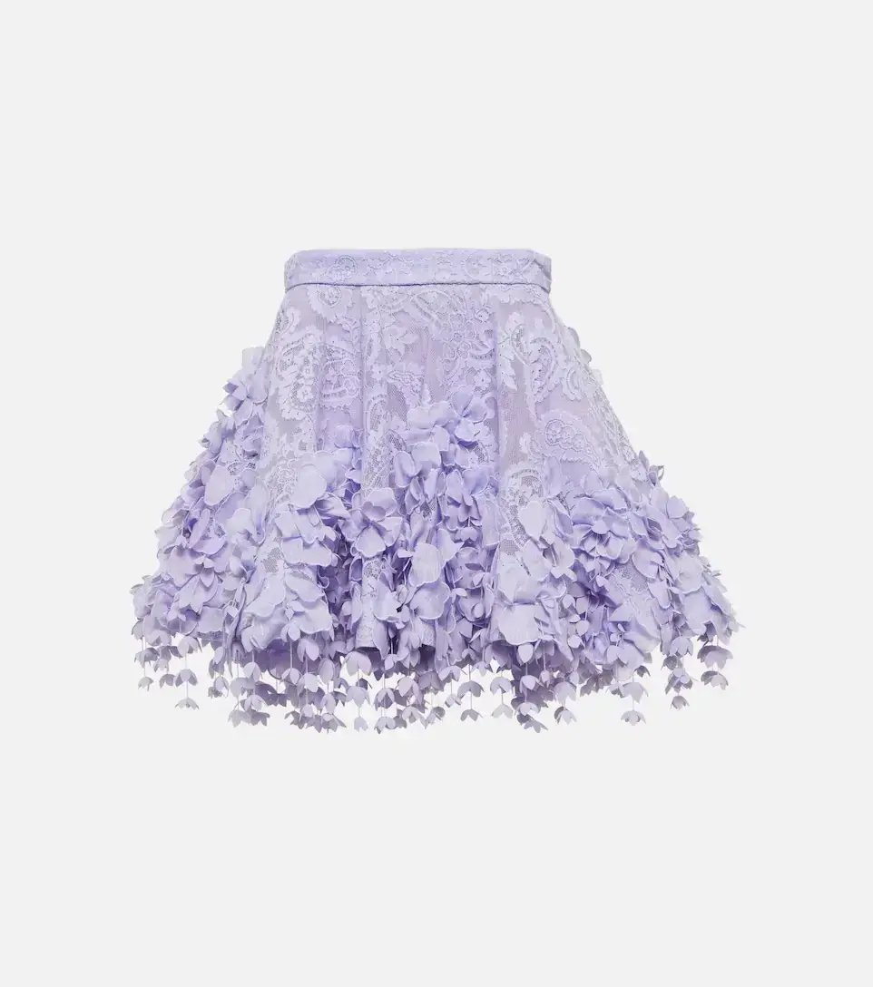 Zimmermann High Tide Flip Mini Skirt & Lace Shirt Set Periwinkle Size 0/ AU 6 to 8 photo 4