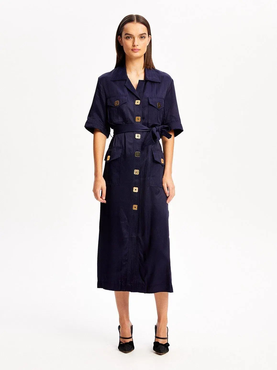 ALICE MCCALL NAVY PALOMA MIDI DRESS - SIZE 6 AU/2 US (RRP $425) photo 3