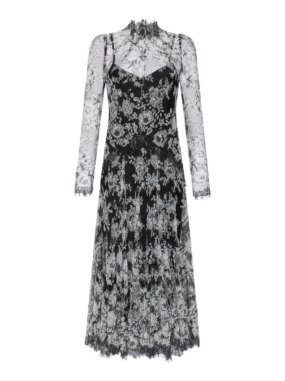 Moss & Spy Melody Midi Dress in Black/Ivory Size AU 14 photo 7