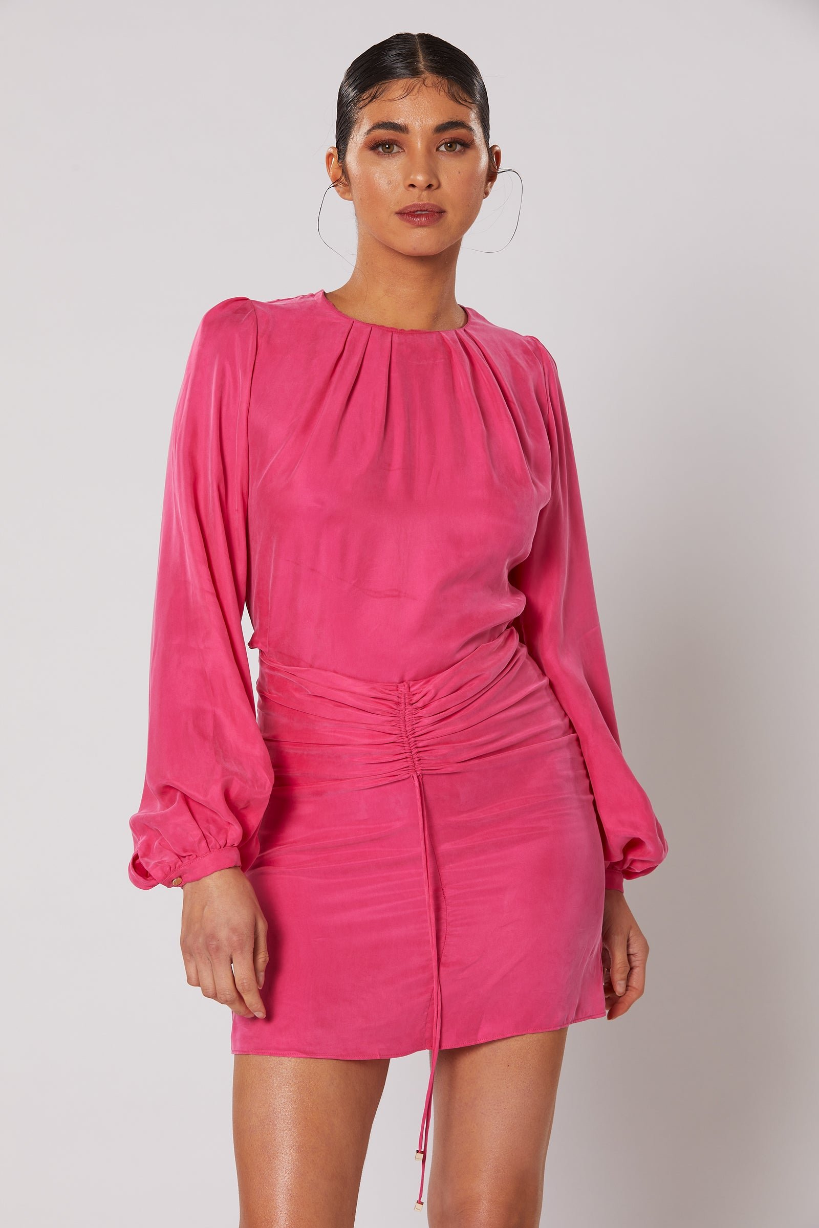 WINONA CERISE SHORT DRESS - HOT PINK photo 2