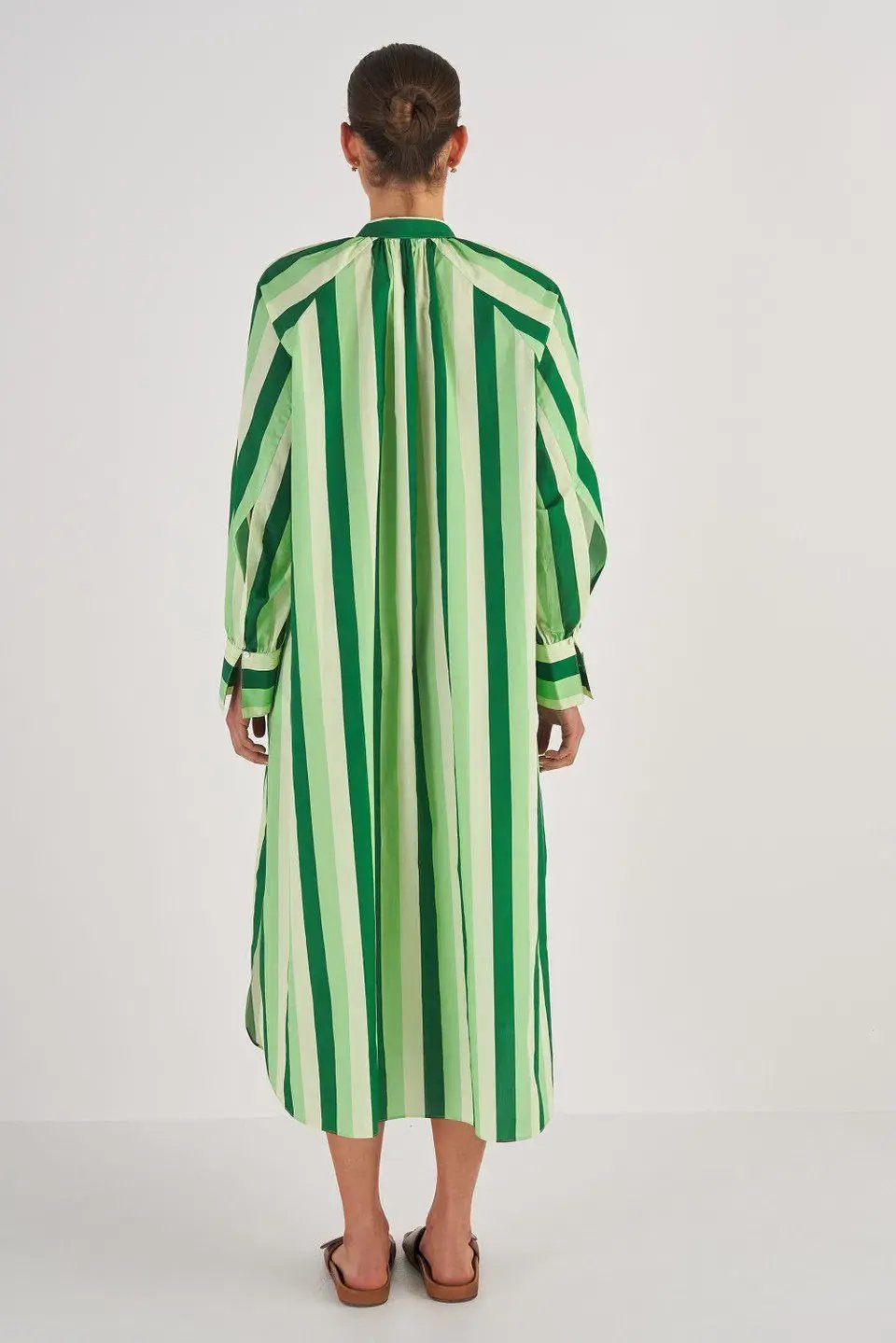 Oroton Multi Stripe Shirt Dress in Garden Size 16 photo 3