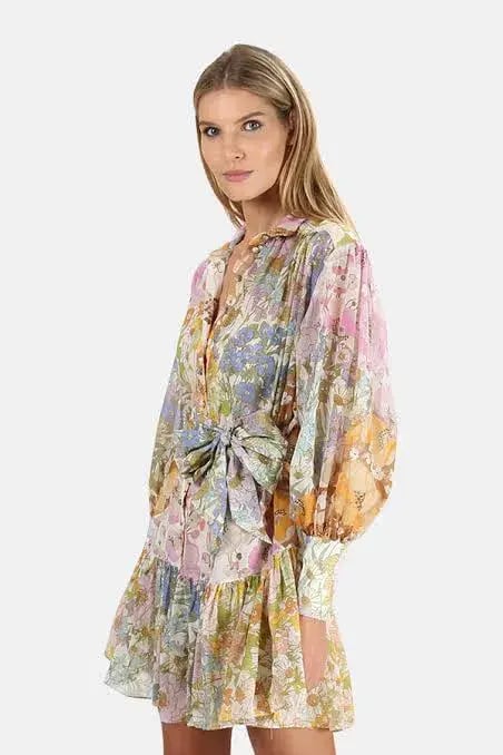 Zimmermann Super Eight Lantern Mini Dress Floral Size 1 / Au 10 photo 2