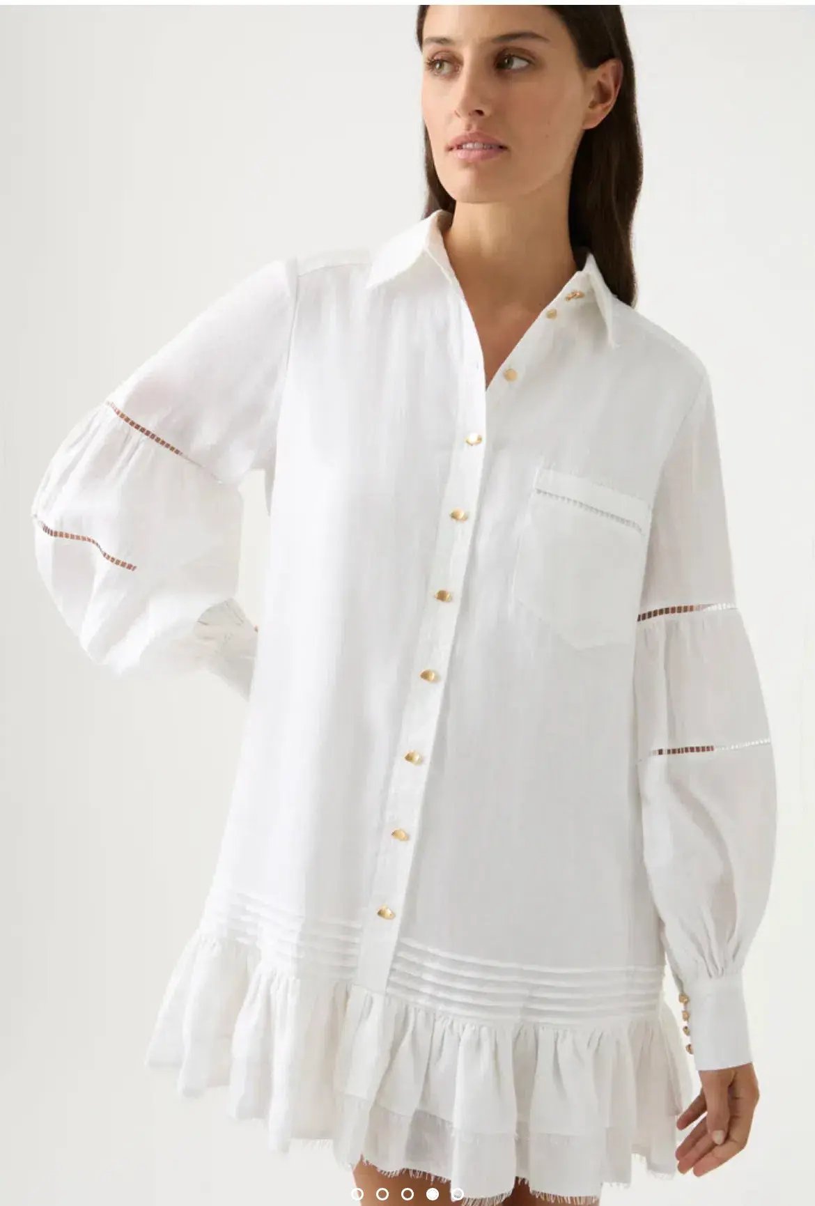 Aje Lotus Shirt Mini Dress White Size AU 10 photo 3