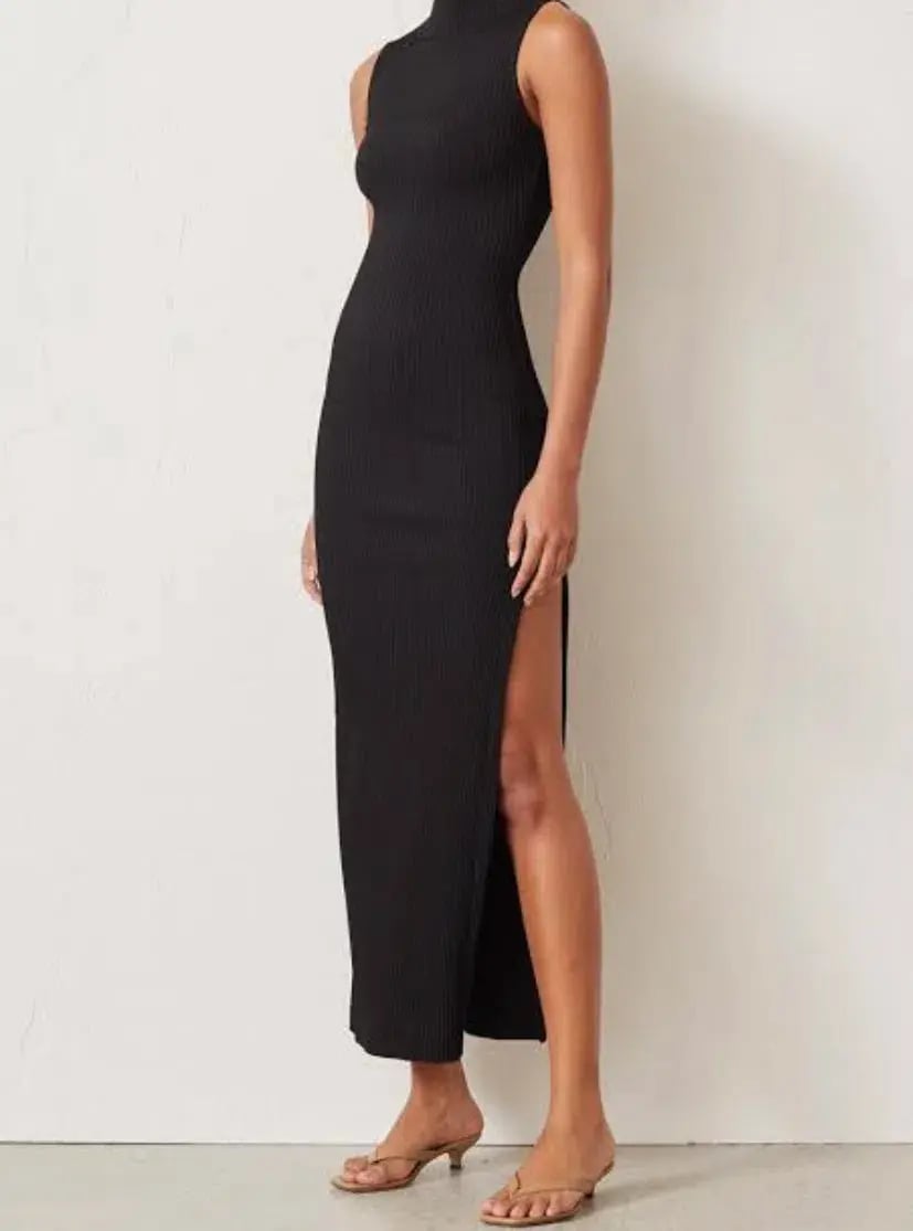 Bec & Bridge Noir Et Blanc Midi Dress Black Size 6 photo 2