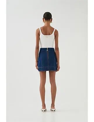 Aje Carmen Denim Mini Skirt Denim Size 6 photo 4