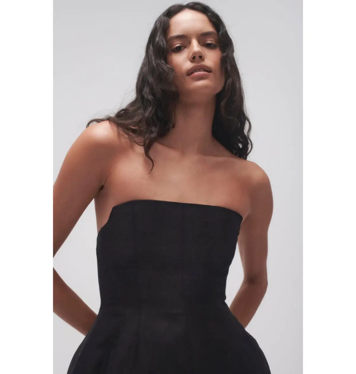 Aje Baret Strapless Mini Dress in Black Size AU 10 photo 3