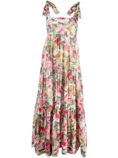Zimmerman Mae Tie Shoulder Midi Dress Floral Size 1 / Au 10 photo 3
