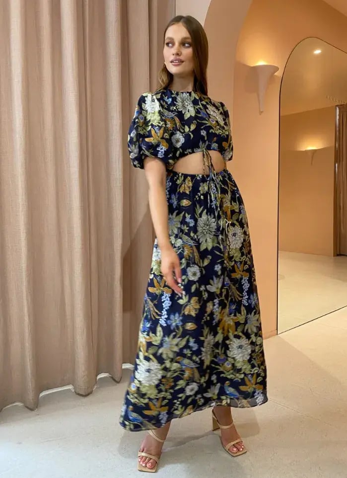 Sir The Label Lilian Puff Sleeve Dress Floral Size 8 photo 2