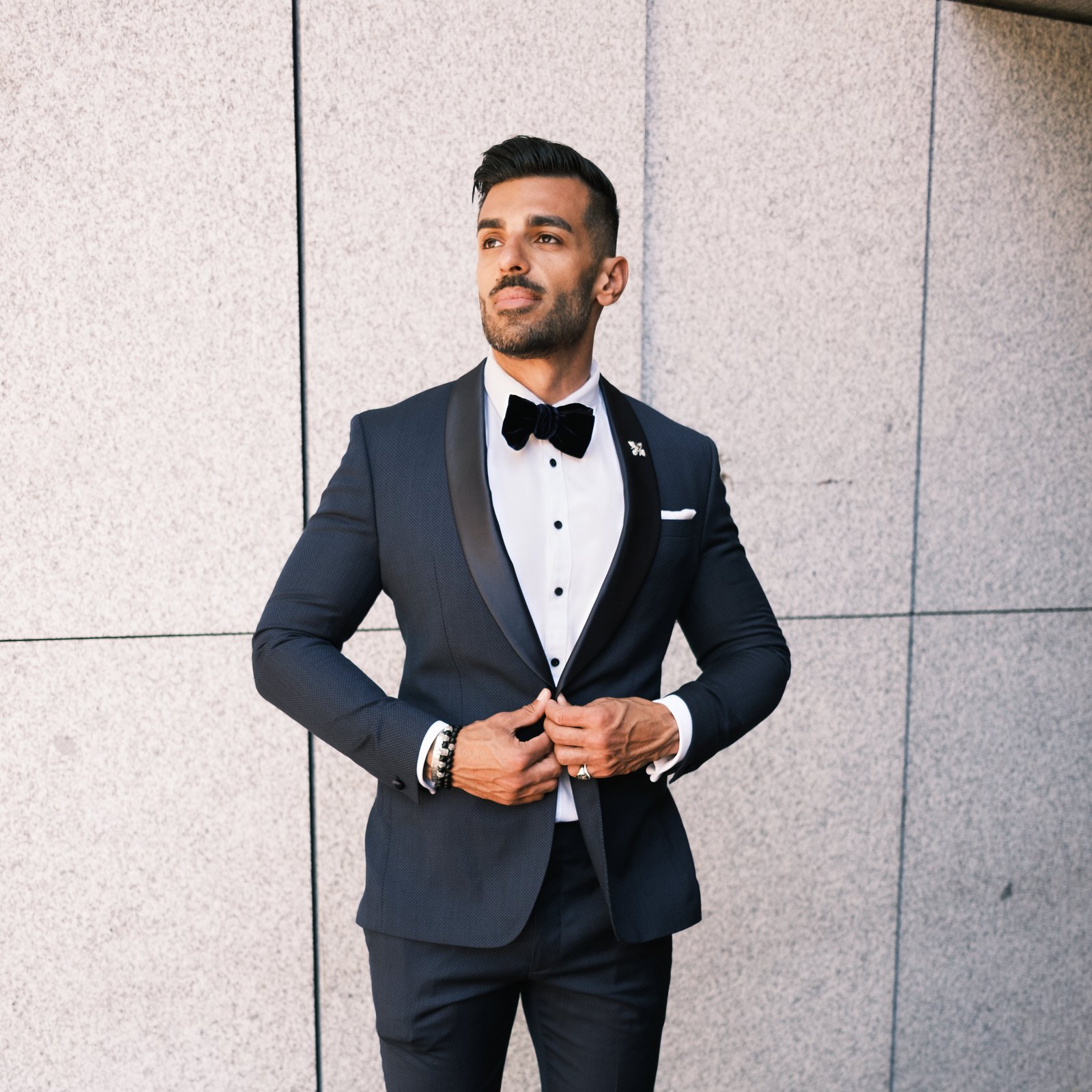 Uber Stone Navy Kilian Shawl Dinner Jacket photo 3