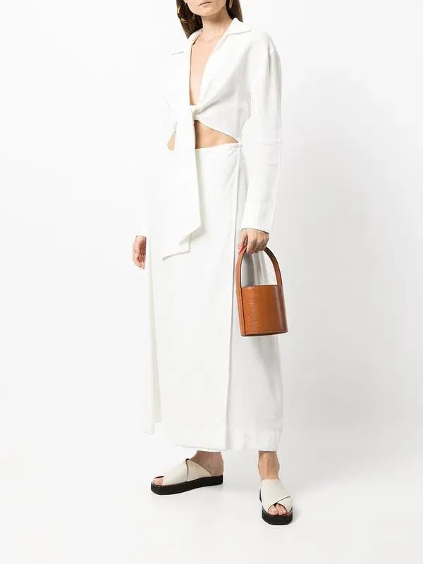 Sir The Label Clemence Long Sleeve Wrap Dress Ivory Size 1/AU 8 photo 2