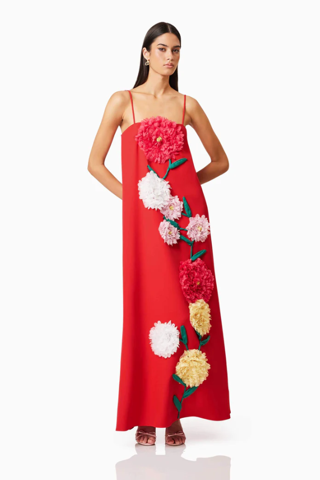 Elliatt Buttercup Embroided Dress Red photo 3